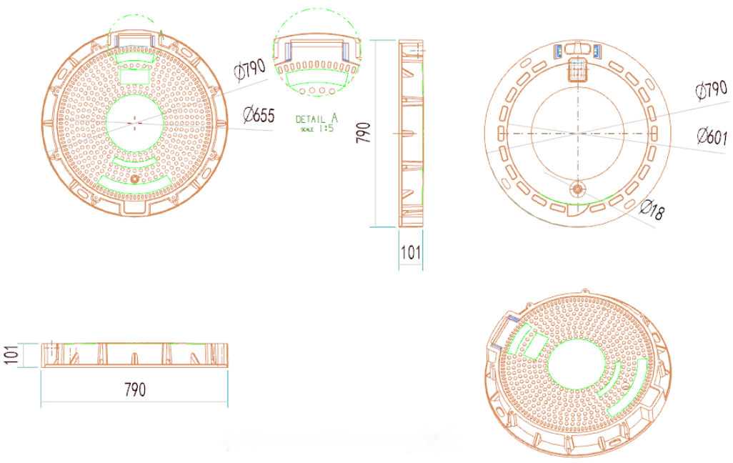 غطاء فتحة الفتحة D400