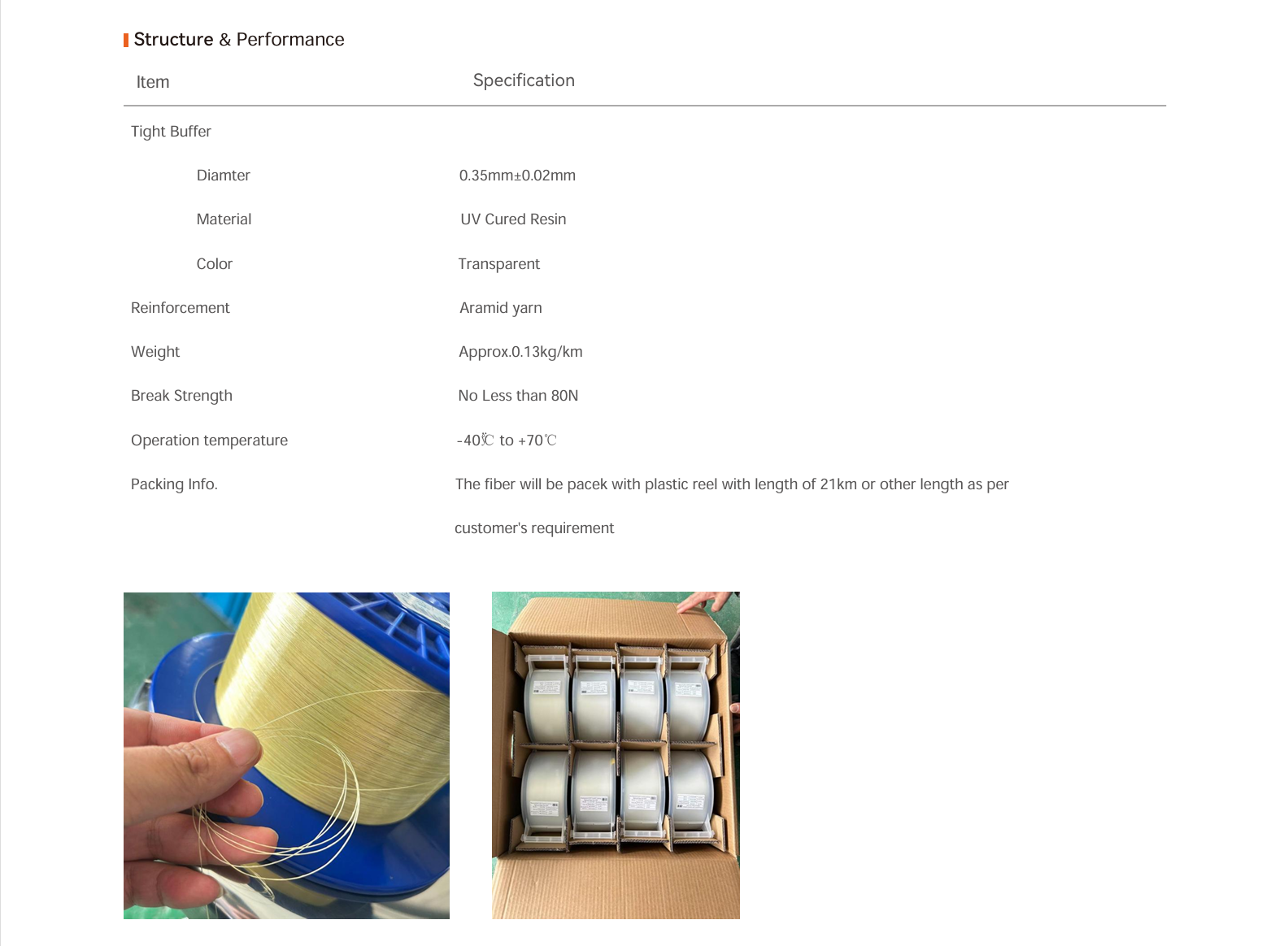 ضيقة كابل الألياف البصرية