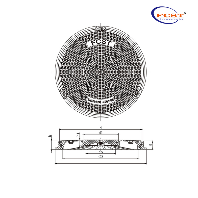 FCST-D400-SMC01 SMC Round Composite Manole Cover & Frame مخصص لمحطة الوقود