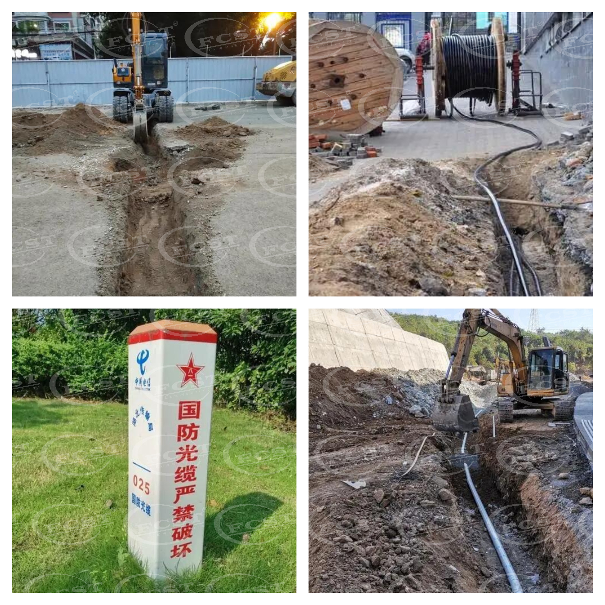 كابل ألياف الدفن المباشر