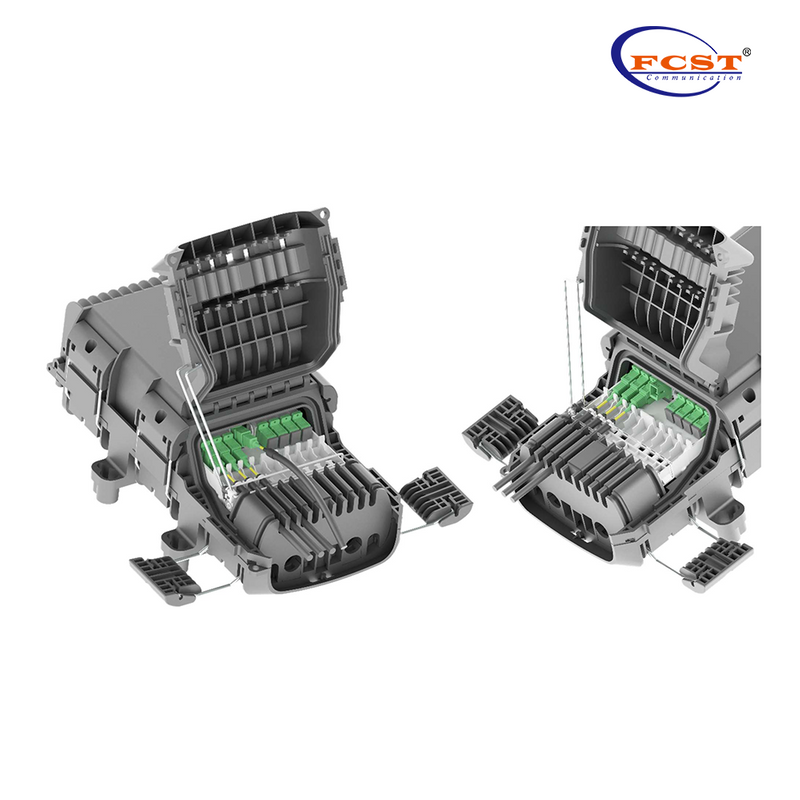 FCST01135 PP المواد IP67 إغلاق محطة الوصول إلى الألياف لكابل التغذية وكابل الإسقاط