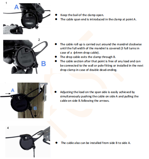 FCST-ACC FTTH إسقاط الأسلاك تعليق المشبك
