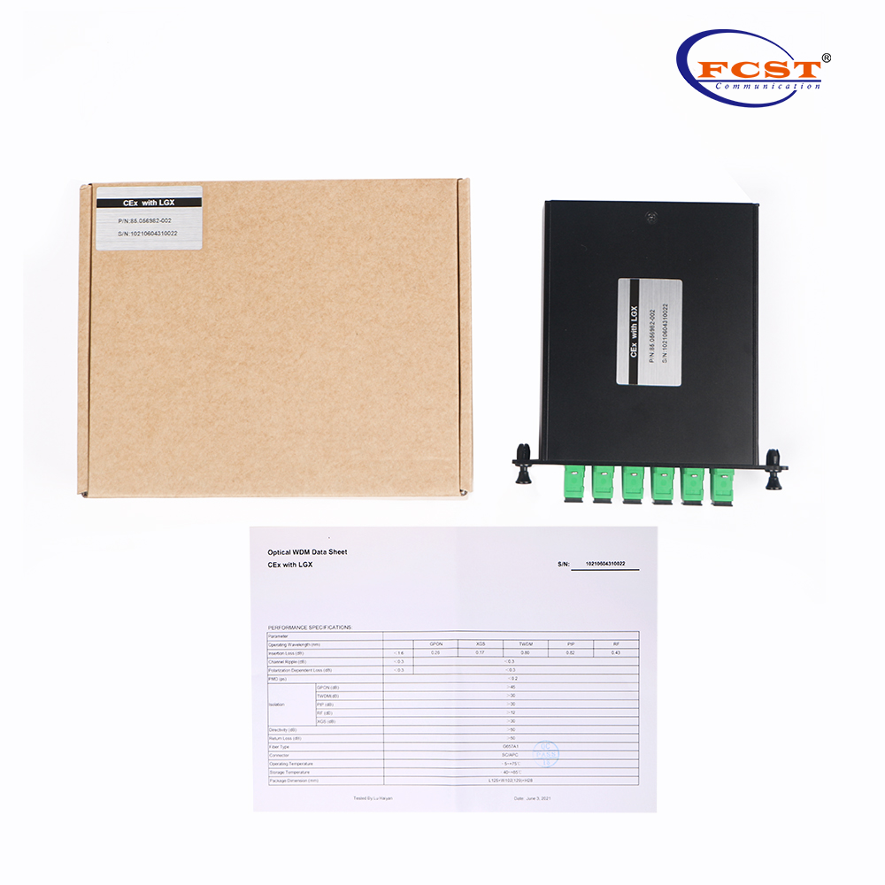 FCST - وحدة تقسيم WDM المنصهرة 8 CH CEX WDM