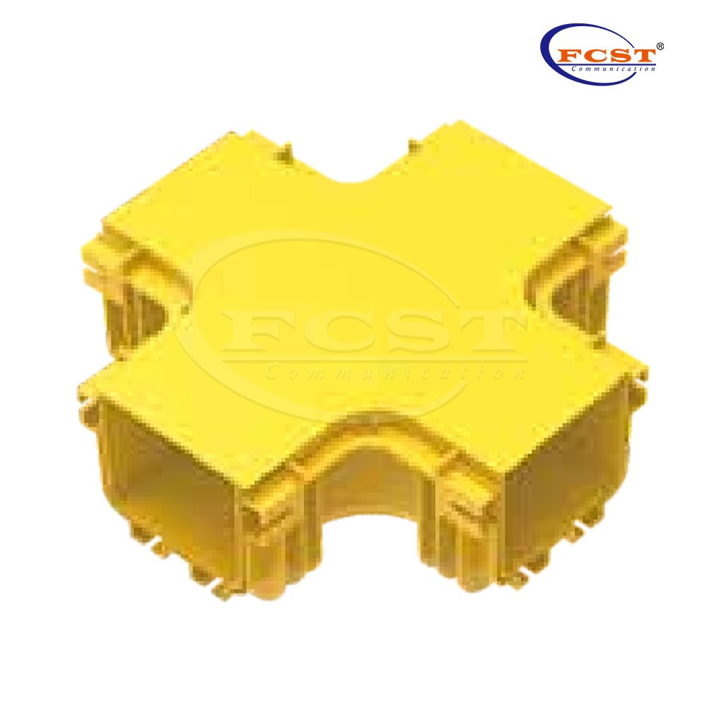 FCST-CR120-CRS-CVR لوحة غطاء قناة ألياف أفقية ذات 4 اتجاهات مقاس 120 مم